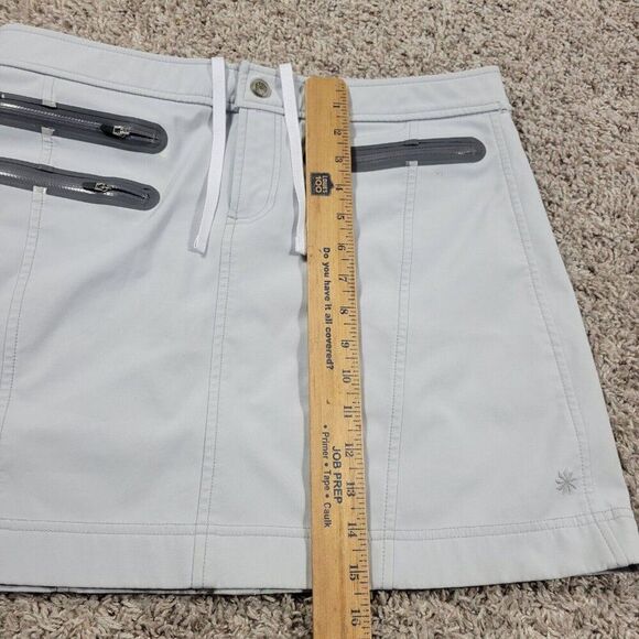 Athleta Skirt Womens 8 Gray Fleece Lined Drawstring Zip Pockets - Picture 6 of 9